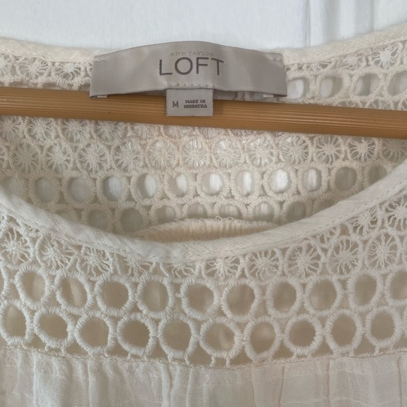 LOFT Cream Sleeveless Blouse - Picture 2 of 6